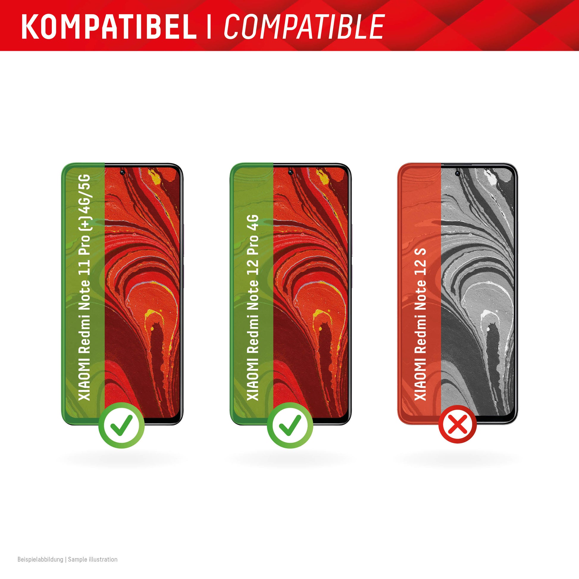 Displex Displayschutz (Panzerglas), 10H – für Redmi Note 11 Pro/Note 12 Pro 4G – mit Applikator
