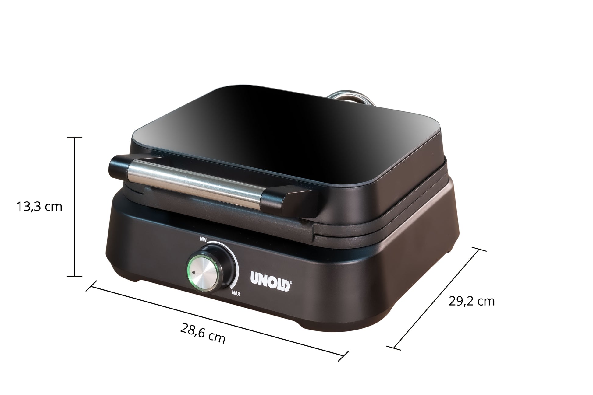 Unold Belgisches Waffeleisen Brüssel 48275 – 2 Waffeln, rechteckig, 1500 W, teflonbeschichtet – schwarz