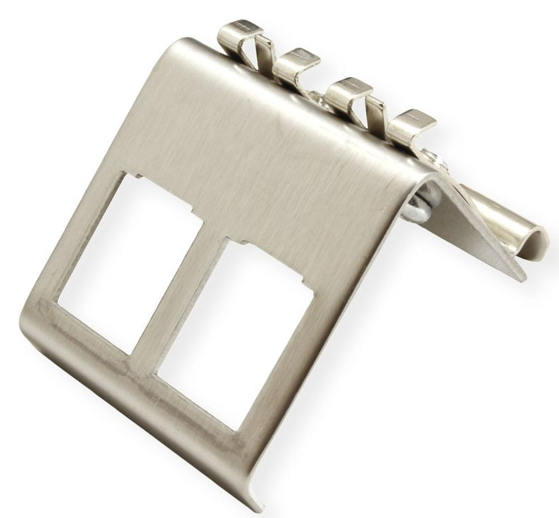 VALUE 21.99.3009 DIN-Schienen-Adapter – für Keystone-Module, Edelstahl, 48×42×51,2 mm