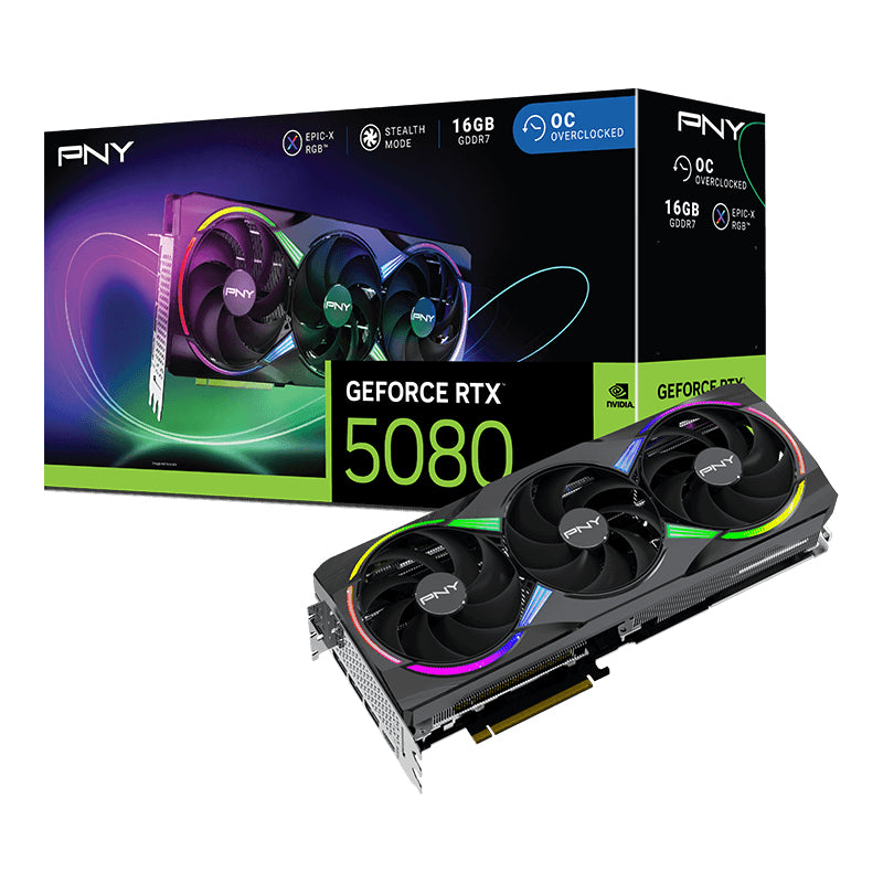 PNY GeForce RTX 5080 – Grafikkarte – 16 GB GDDR7, 256 Bit, PCIe 5.0, 3×DP/1×HDMI, 360 W