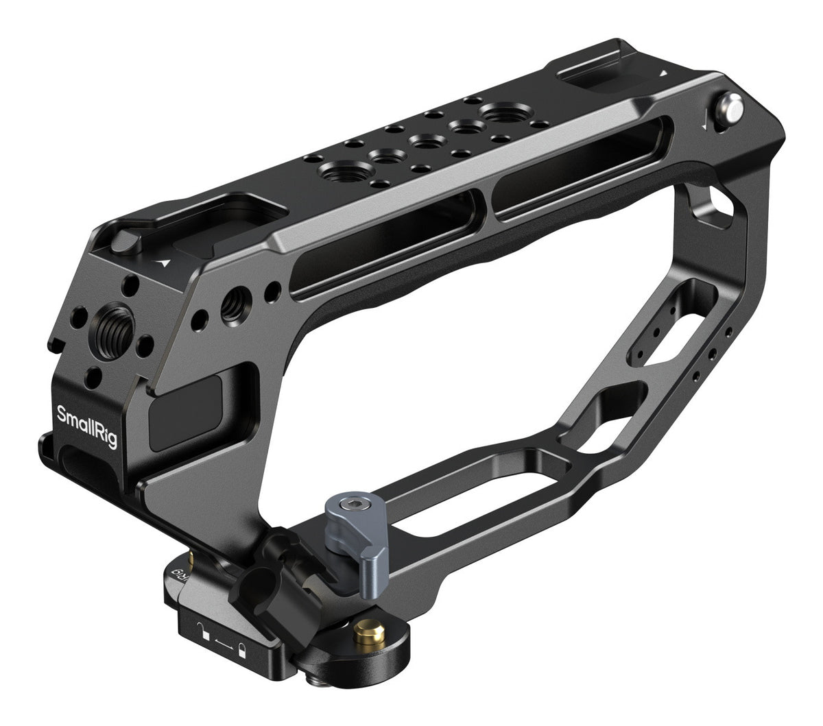 SmallRig 5661 D-Style Top Handle Griff – Aluminium, Silikon, Edelstahl – für NATO-Clamp – Schwarz