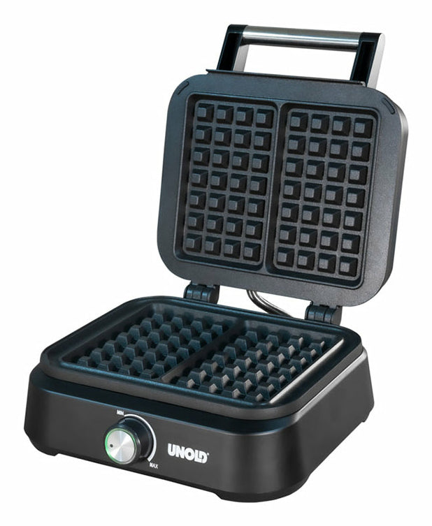 Unold Belgisches Waffeleisen Brüssel 48275 – 2 Waffeln, rechteckig, 1500 W, teflonbeschichtet – schwarz