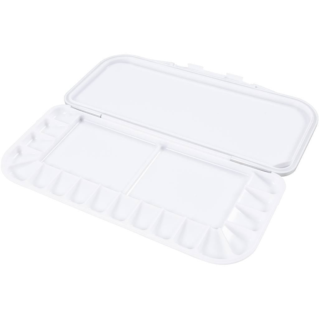 Creativ Company Farbpalette – Kunststoff, 270 × 127 × 23 mm, weiss, 1 Stück