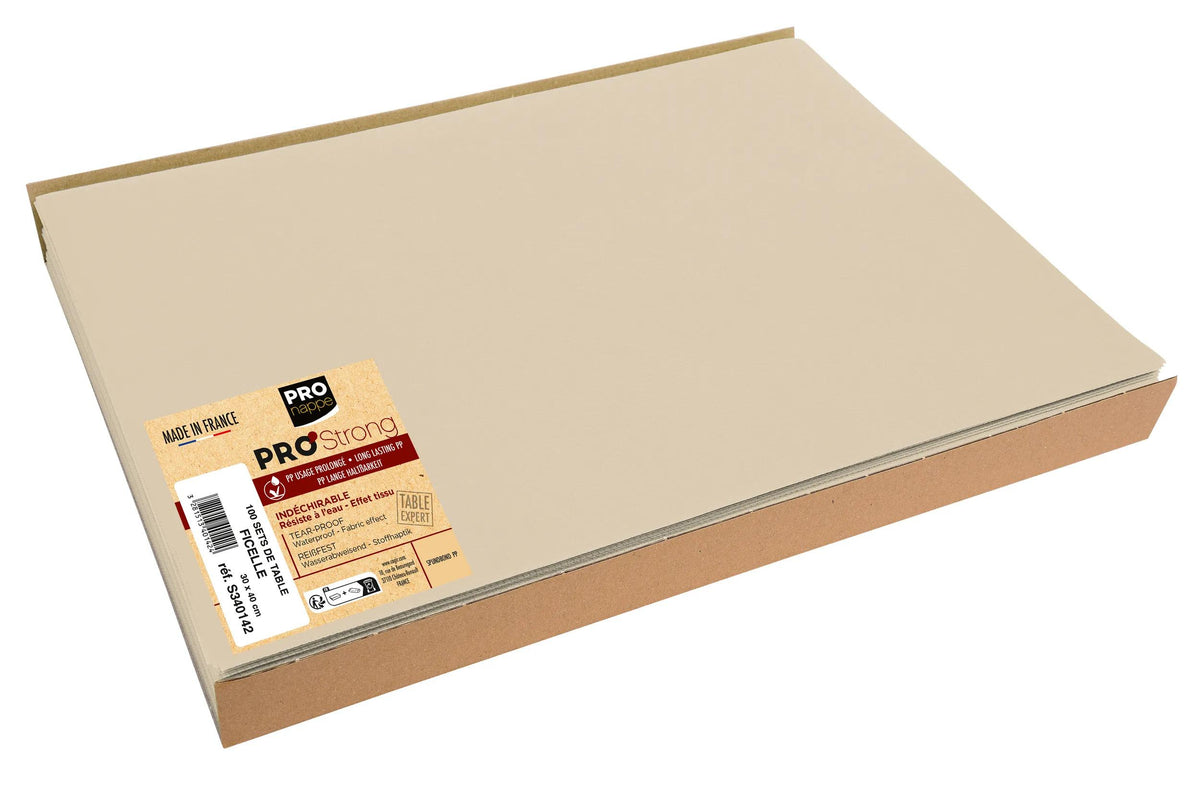PRONAPPE Tischset – 30×40 cm, 100er-Set, Polypropylen, Hellbraun