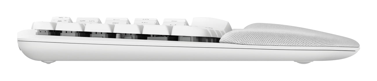 Logitech Central-419 – Tastatur, kabellos (Bluetooth/2,4 GHz), CH-Layout (DE-CH), ergonomisch, Weiss