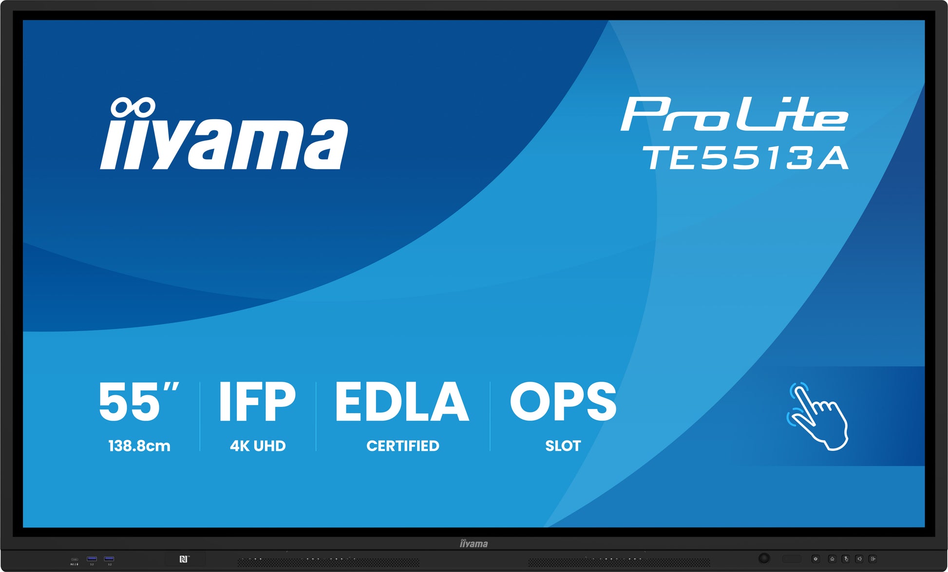 iiyama TE5513A-B2AG – 55" 4K Ultra HD Interaktives Display (Touch), IR-Touch, 500 cd/m², Android – Schwarz