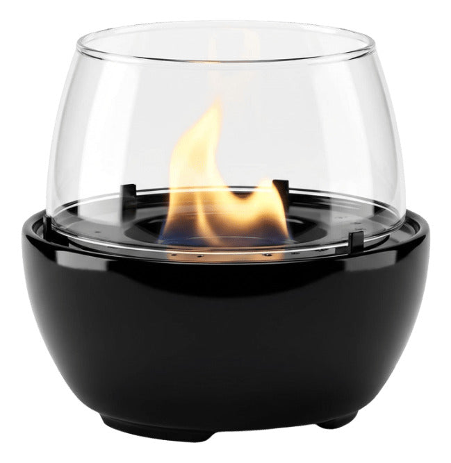 Tenderflame Tulip Tischkamin – Ø 14,1 × 12,5 cm – Stahl & Porzellan, Schwarz
