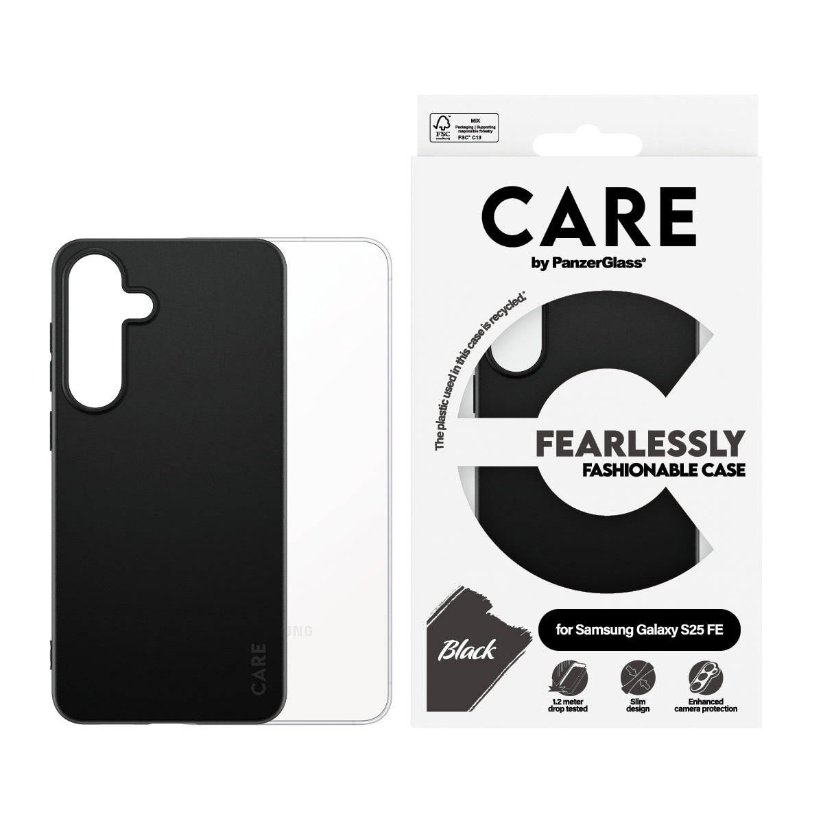 PanzerGlass Backcover CARE – für Samsung Galaxy S25 FE – schwarz