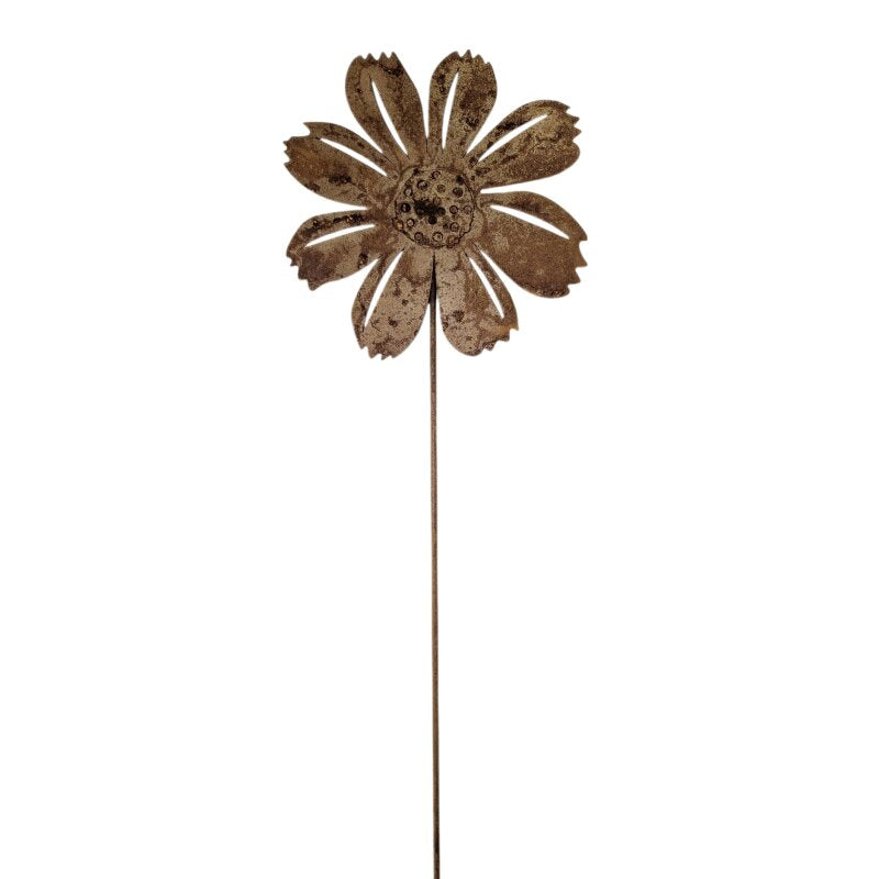 CHALET Blumenstecker – 80 cm – Metall, rostbraun