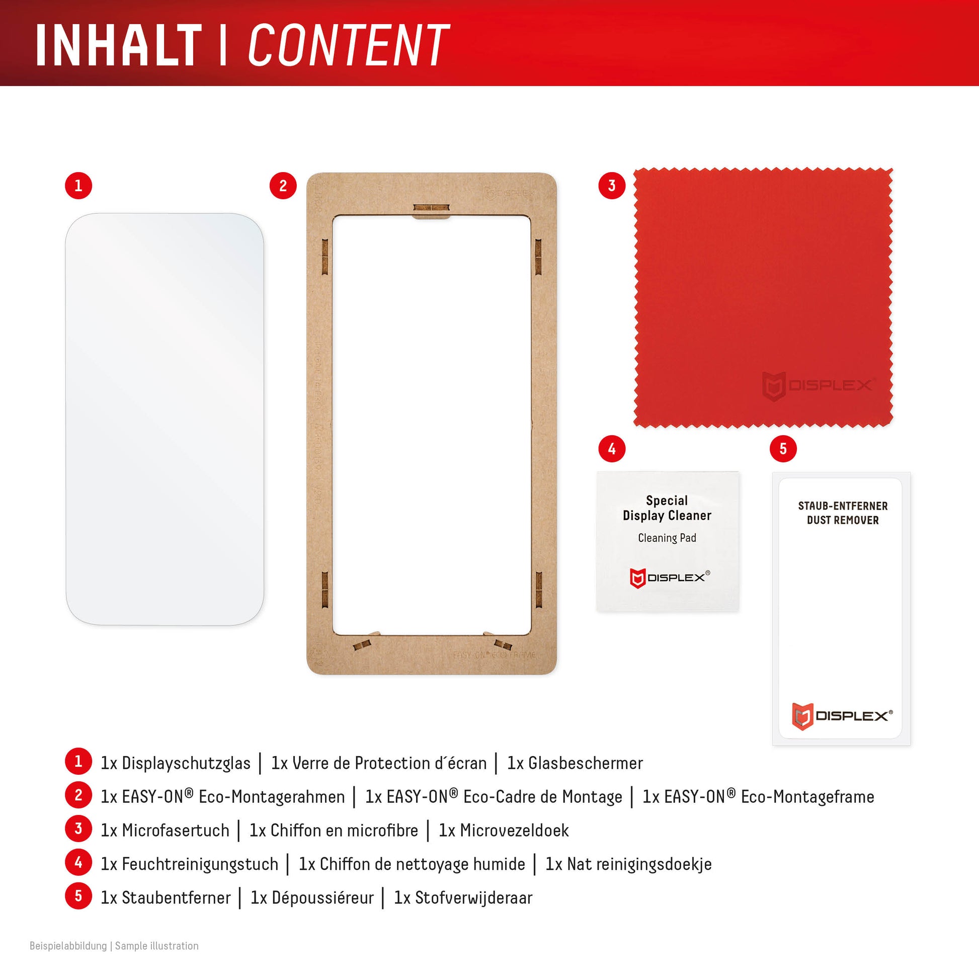 Displex Displayschutz (Panzerglas), 10H – für iPhone 16 Pro – mit Applikator