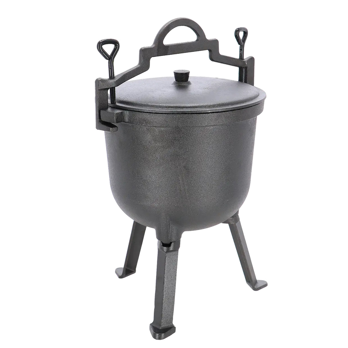 Esschert Design Kochtopf FF648 – 6,8 l, Gusseisen, für Feuer, Grillrost – Schwarz