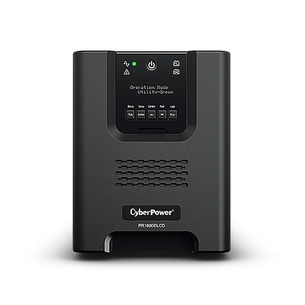 CyberPower PR1000ELCD USV 1 kVA/900 W Line-Interaktiv – Tower – C13×8, Eingang IEC C14, schwarz