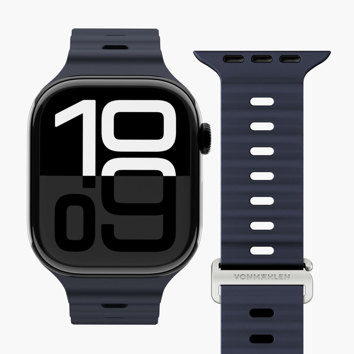 Vonmählen Wave Band 2 – Sportarmband, Navy, für Apple Watch 44–49 mm