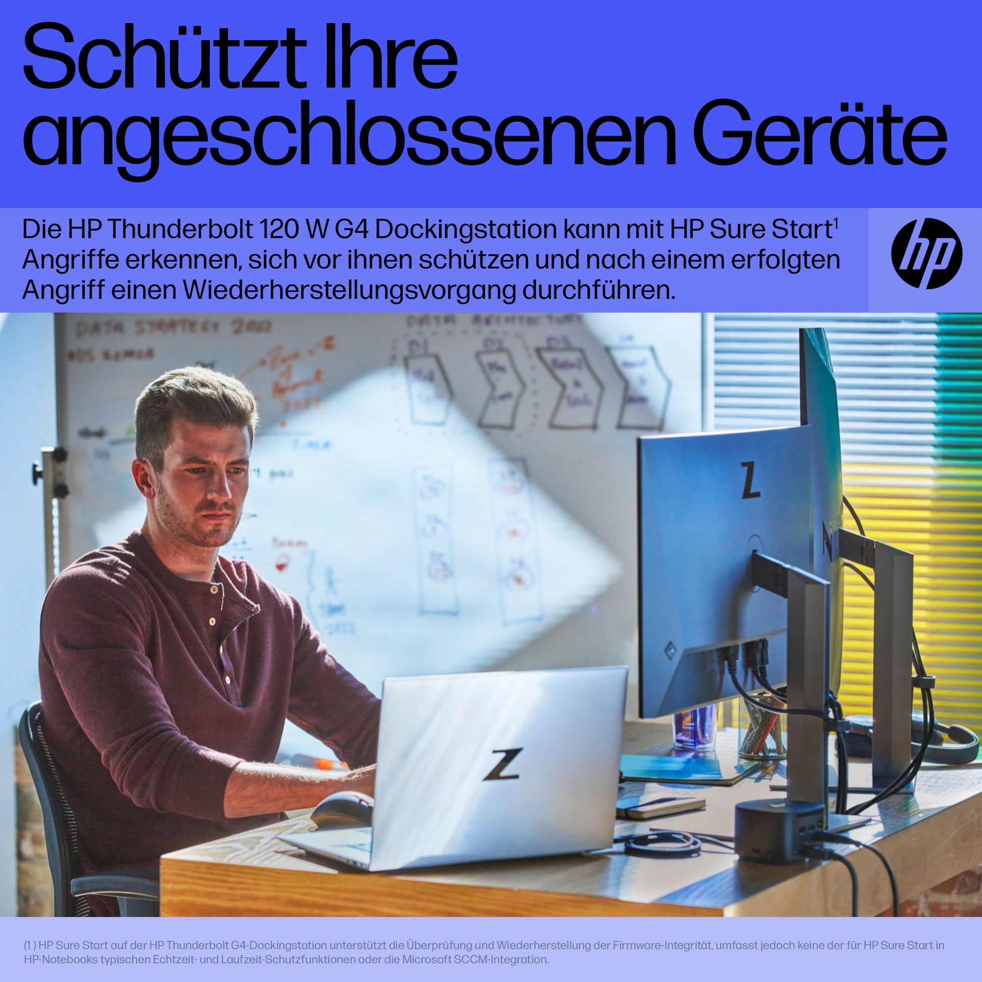 HP G4 Dockingstation – Thunderbolt 4, 2× DP, 1× HDMI, 4× USB-A, 1× USB-C, 120 W PD, für Windows 10/11/Mac