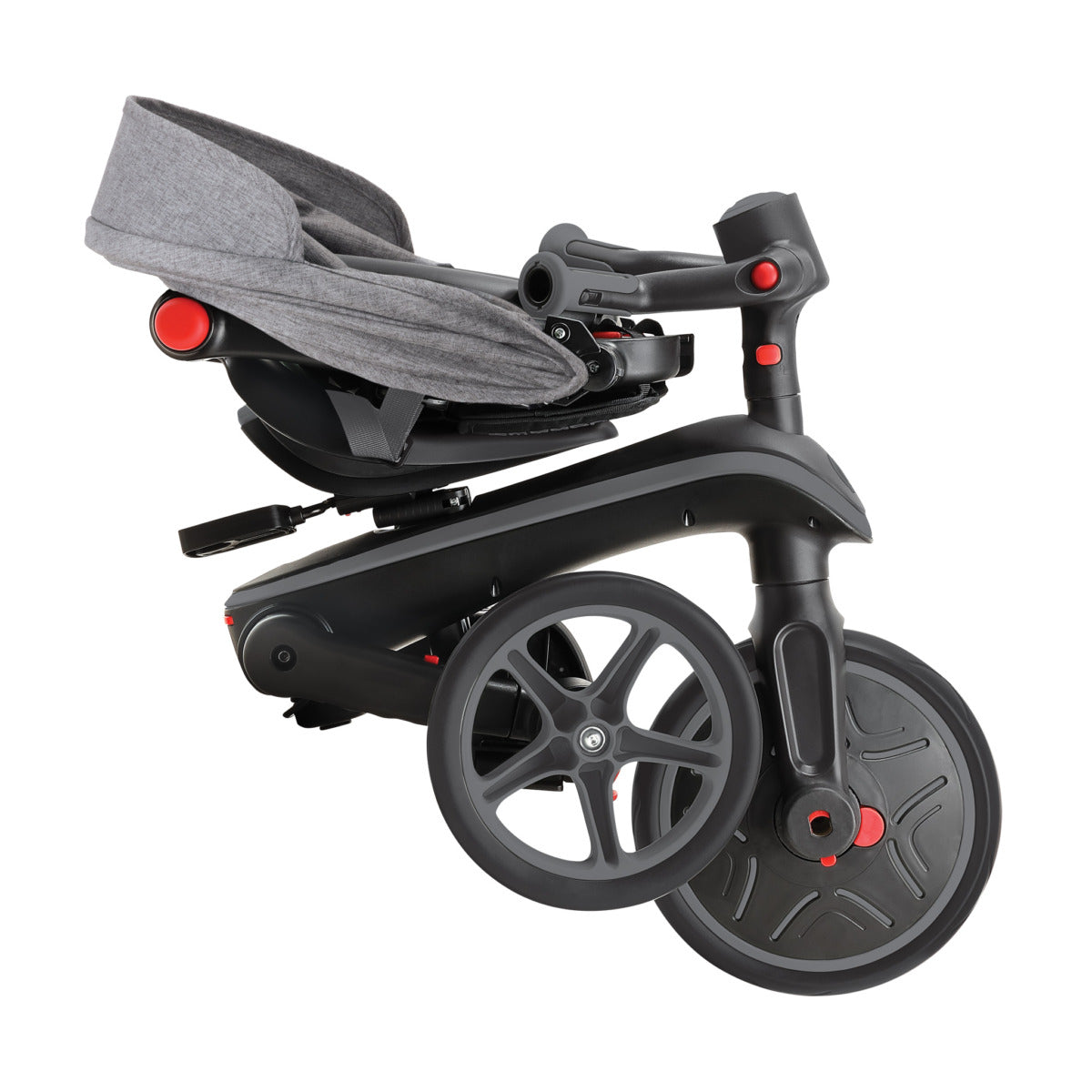 Globber Trike Explorer 4-in-1 Aufsitzlaufrad – faltbar, Push & Pedal, Pedal-Freilauf – ab 10 M. – schwarz/grau