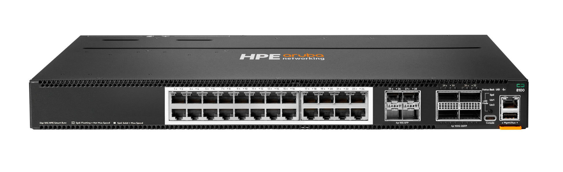HPE Aruba CX 8100 – Managed L3 Switch – 24× 10G, 4× SFP+, 4× QSFP28, 19", 1U