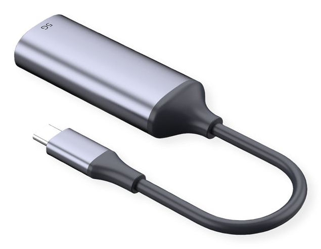 VALUE 12.99.1128 Netzwerkadapter USB-C zu RJ-45 – 5 Gbit/s, Schwarz/Silber