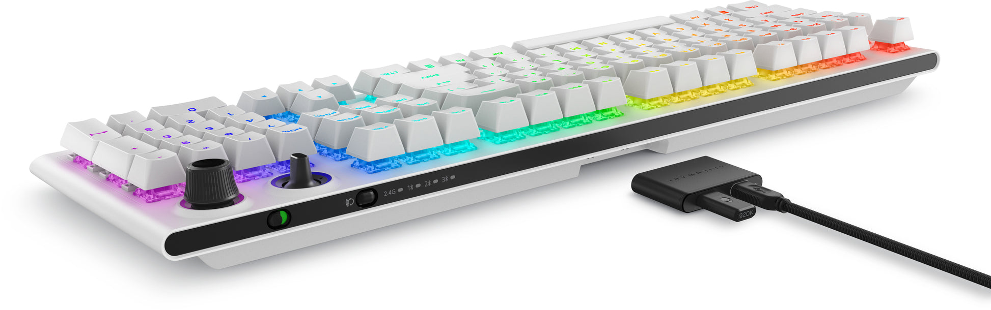 Alienware AW920K – Gaming-Tastatur – Mechanisch, Bluetooth 5.1 & 2,4 GHz (USB-C) – RGB – Weiss