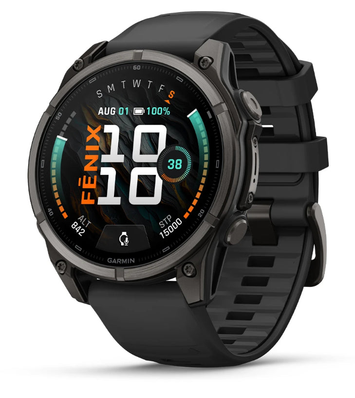 Garmin Fenix 9 47 mm GPS – Titan Carbongrau, Grau, 100 m, für Android, iOS