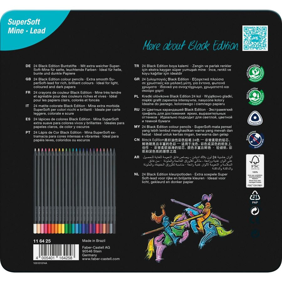 Faber-Castell Buntstifte Classic – 24 Farben, im Metalletui, Ø 3 mm, dreikantig, FSC