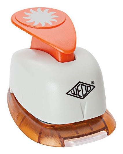 Wedo 168216 – Motivstanzer Sonne, 75 × 52 × 48 mm, grau, orange, 1 Stück