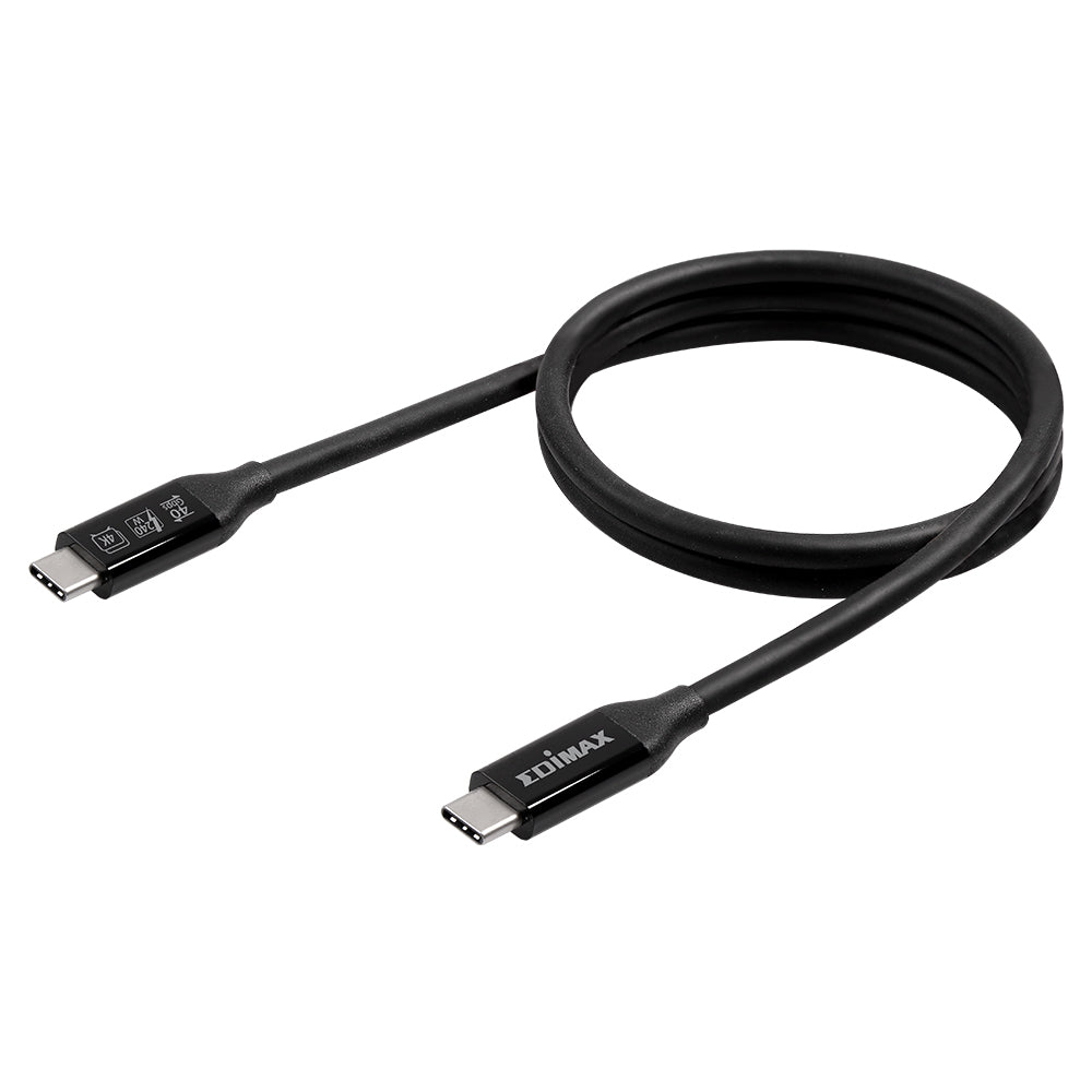 Edimax Thunderbolt 3 (USB-C) Kabel – 40 Gbit/s – 1 m – PD 240 W – TPE – Schwarz