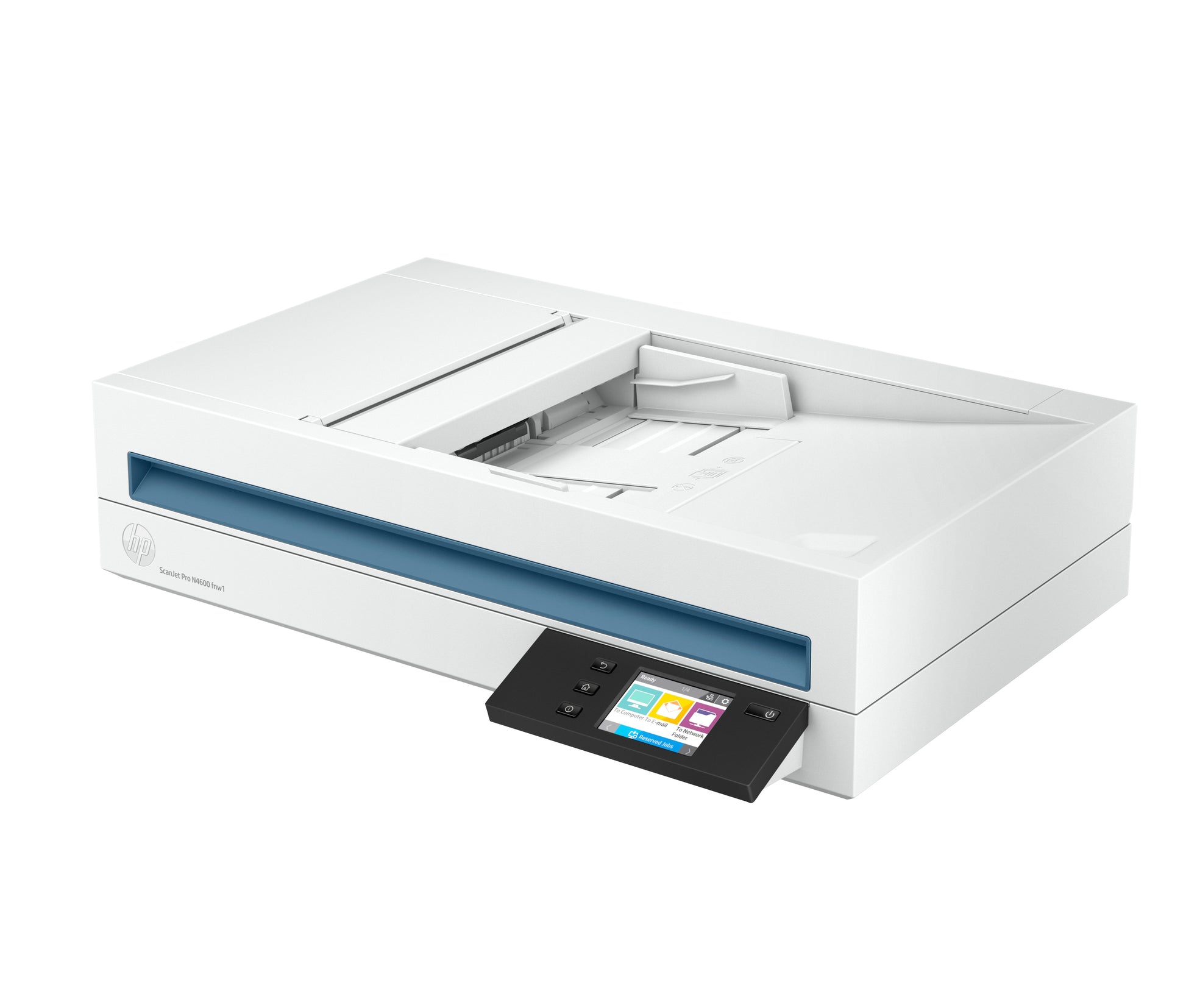 HP ScanJet Pro N4600 fnw1 – Flachbett + ADF, A4, Duplex, 40 Seiten/Min., ADF 100 Blatt, WLAN/LAN, 1'200 dpi