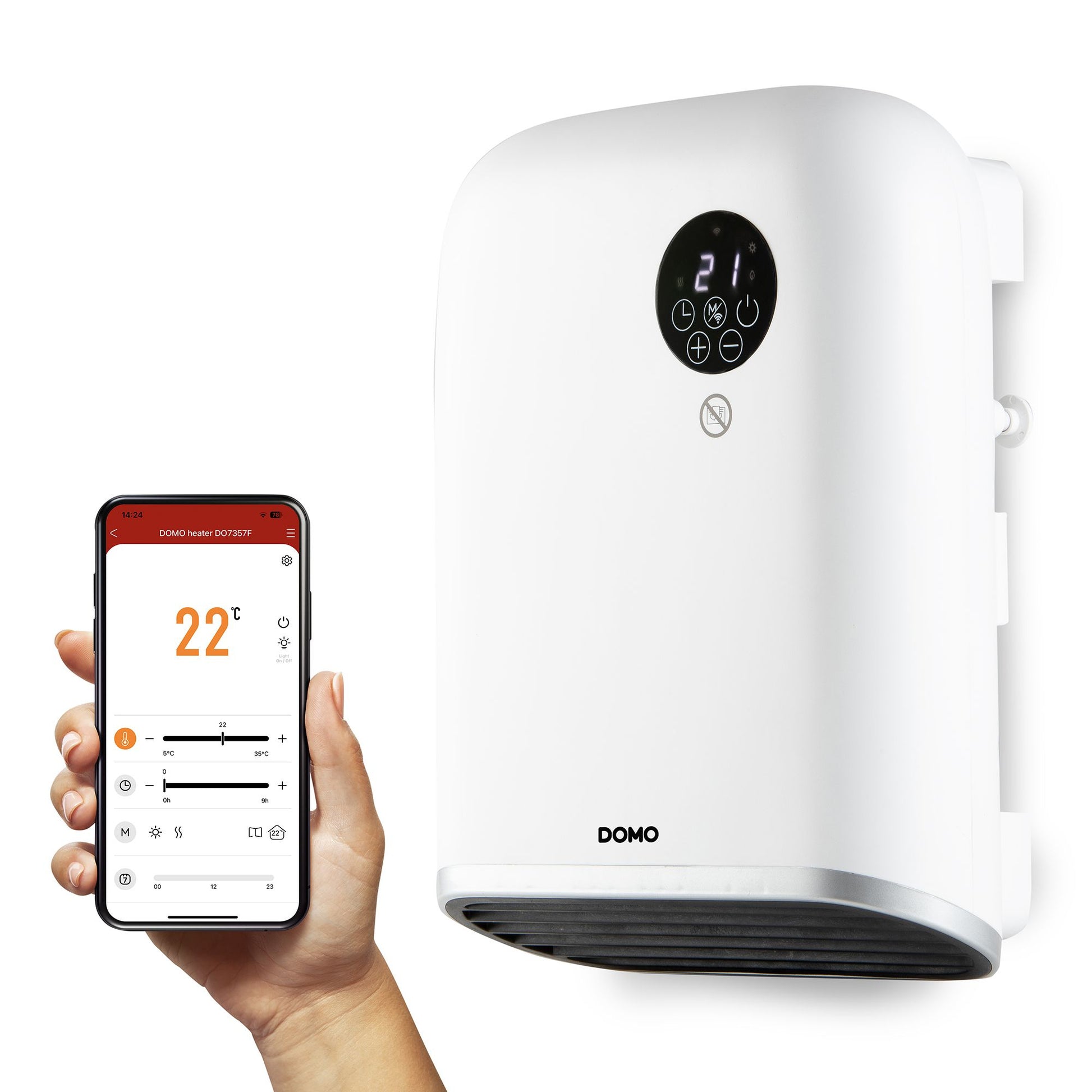 Domo Badheizer DO7357F – 2000 W, bis 30m², IP24, WLAN, App-Steuerung