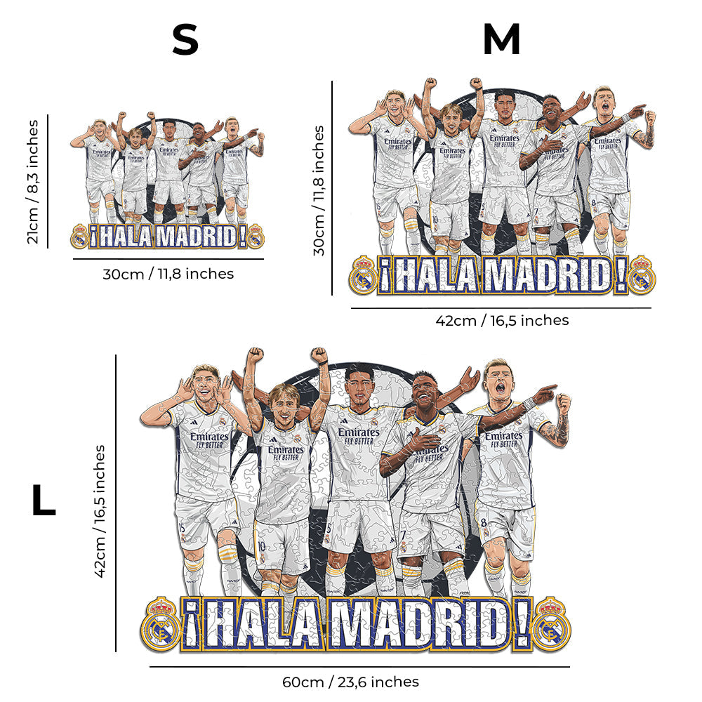 Iconic Puzzles Puzzle Real Madrid CF – 5 Spieler – 270 Teile – 42 × 30 cm – ab 10 J. – Holz