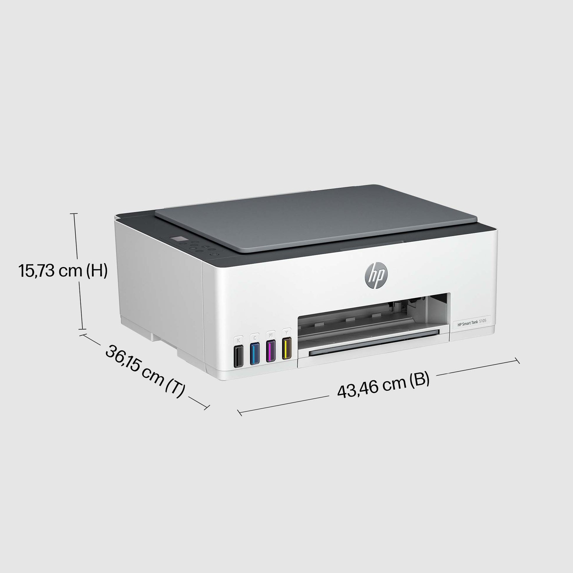 HP Smart Tank 5105 – Farbtintenstrahl-Multifunktionsdrucker, A4, 3-in-1, Duplex, WLAN, AirPrint, Mopria