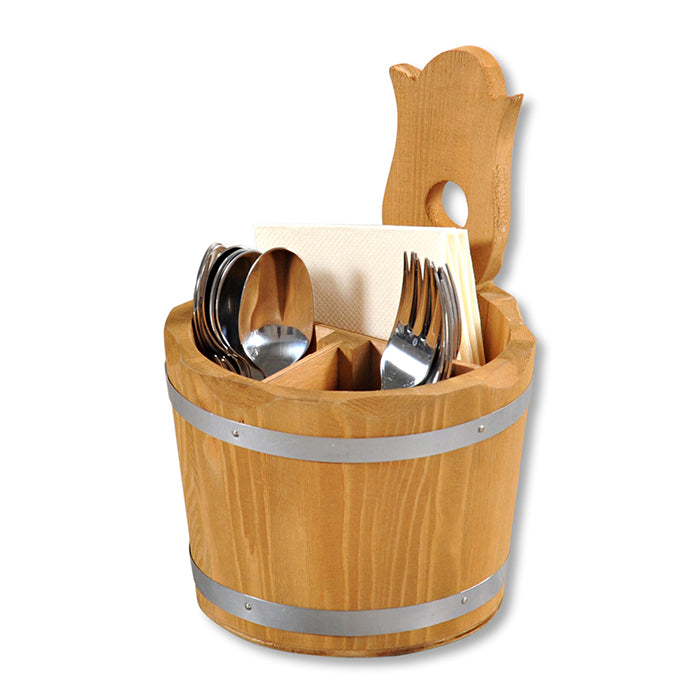 Kesper Besteckhalter 14 × 14 × 20 cm, Kiefernholz, Braun