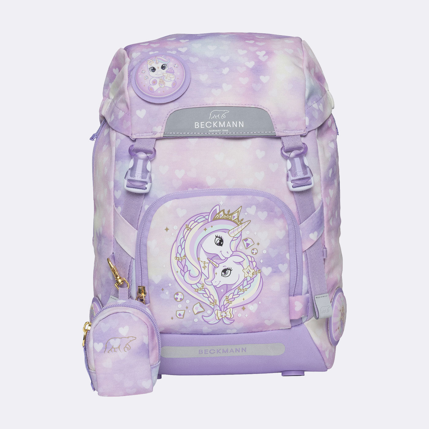 Beckmann Classic – Schulrucksack-Set 6-teilig, Unicorn Princess, 22 l, 24×37×25 cm