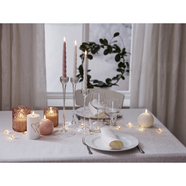 Star Trading LED Dinner Kerze – 2-teilig – Ø 2,1 × 24,5 cm – rosa, Timerfunktion
