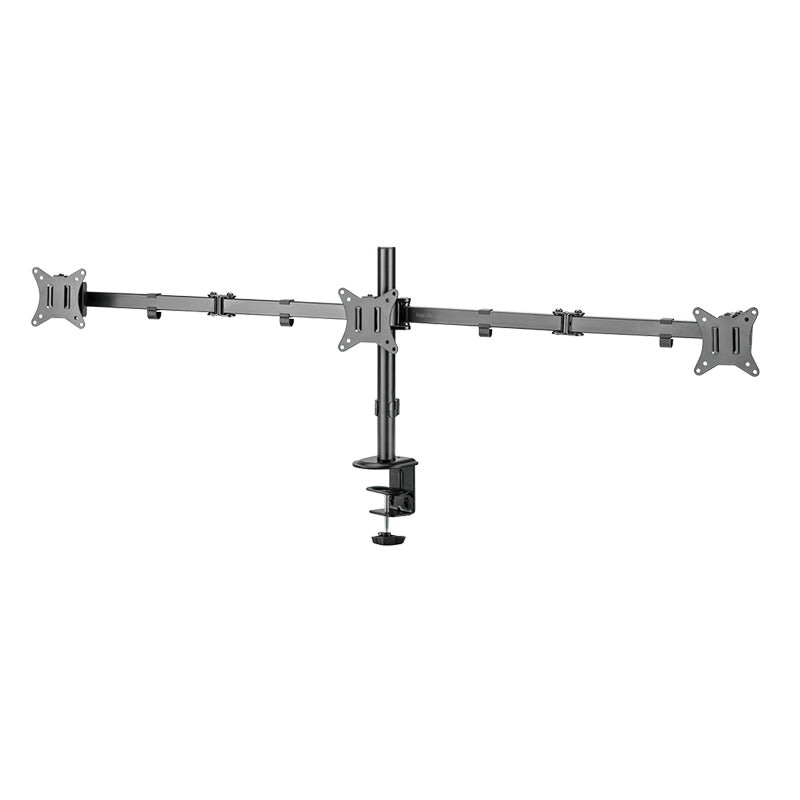 LogiLink BP0173 – Monitorarm Tischhalterung – Klemme/Durchführung – 3 Monitore – 17–27" – VESA 75×75/100×100 mm