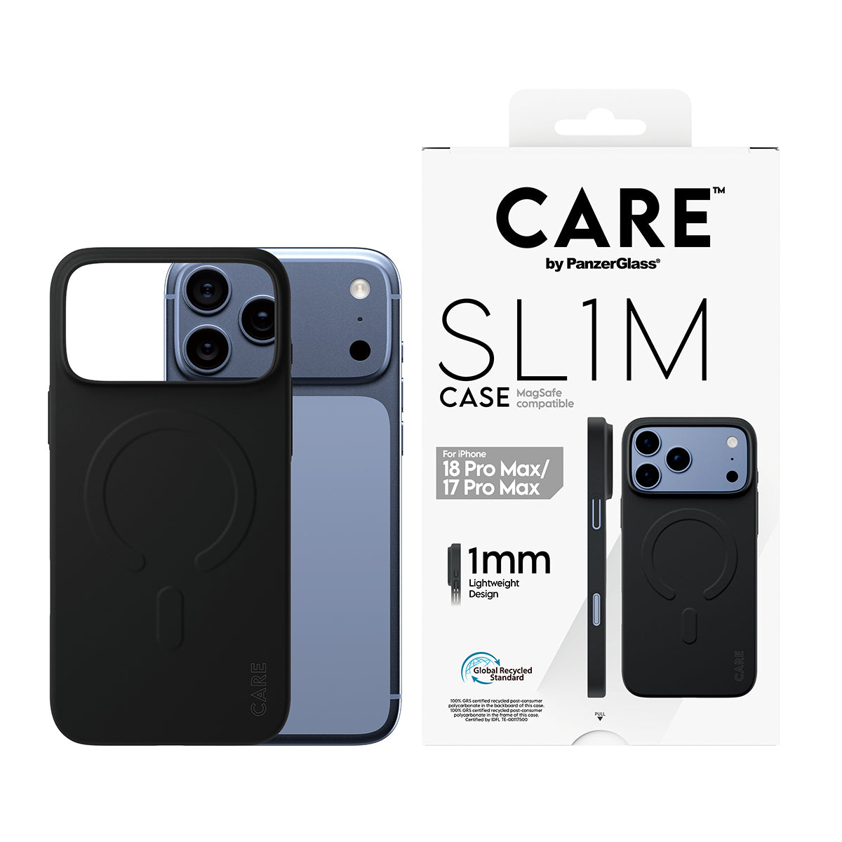 PanzerGlass CARE SL1M Backcover – für Apple iPhone 18 Pro Max/17 Pro Max, MagSafe, PC, Schwarz