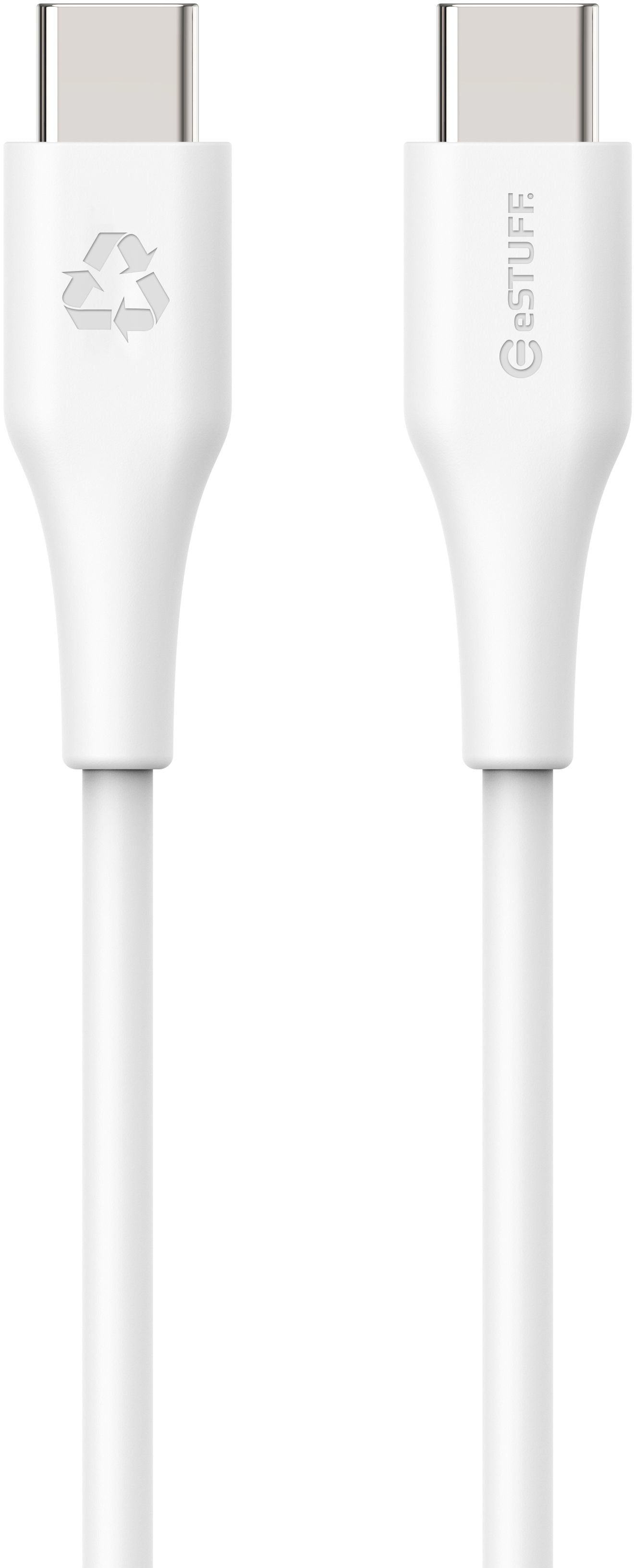 eSTUFF USB-C auf USB-C Kabel – USB 2.0 (480 Mbit/s) – 2 m – PD 60 W – GRS – Weiss