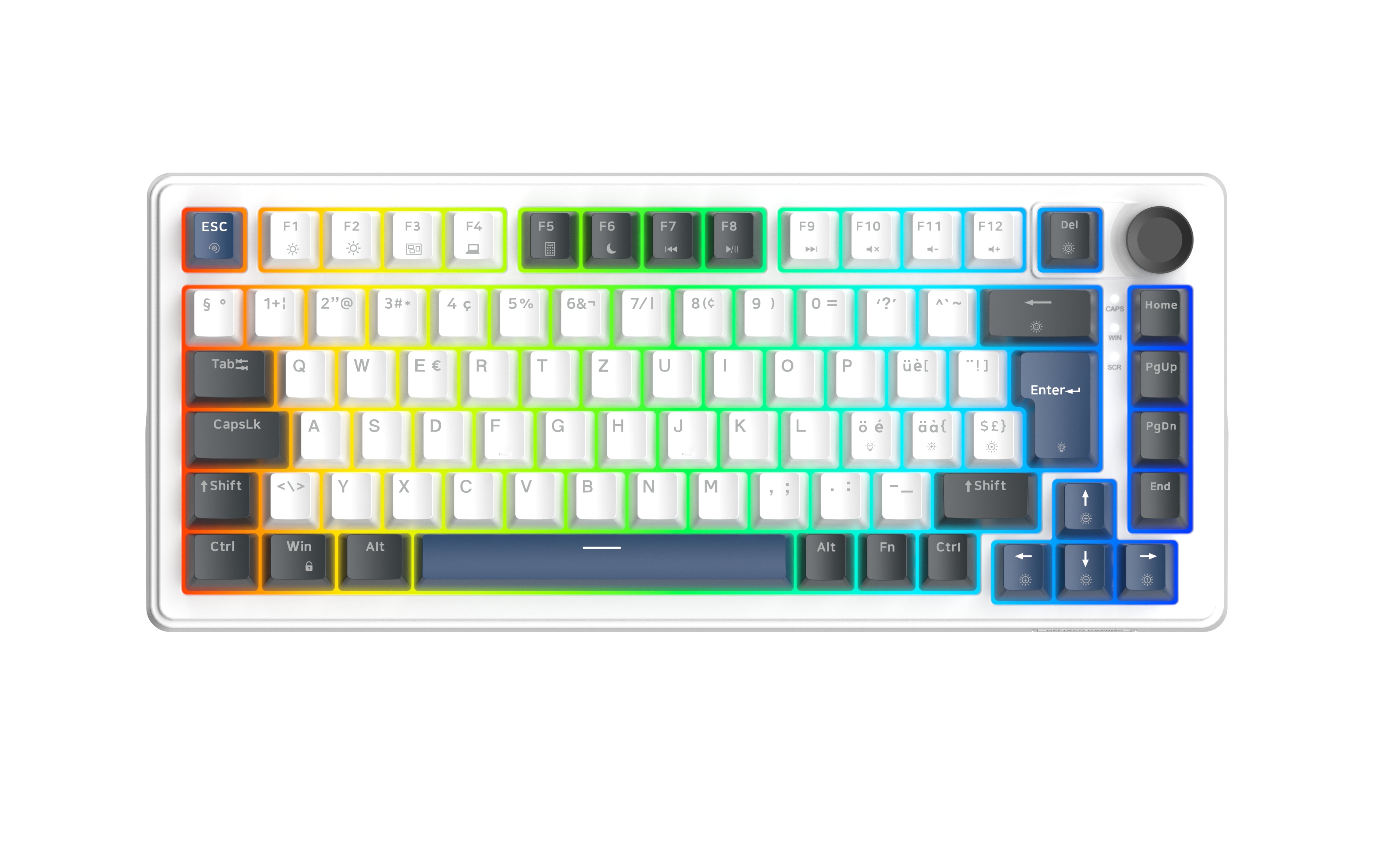 Deltaco Gaming DK480 GAM-205 – Gaming-Tastatur 75% – Mechanisch – Verkabelt (USB-C) – QWERTZ (CH) – RGB