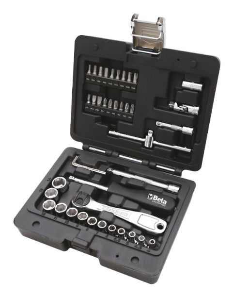 Beta Knarrensatz (Steckschlüssel-Set) 1/4", 42-teilig, mit Ratsche, T-Griff, Box – BW 903E/C42