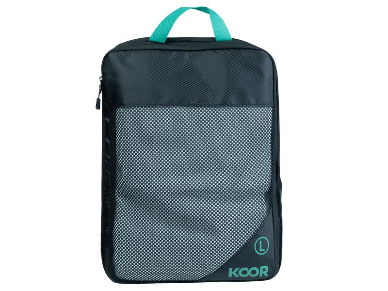 KOOR Reissverschlusstasche Goora Large – mit Tragegriff – 10 l, 40×9×30 cm – blau