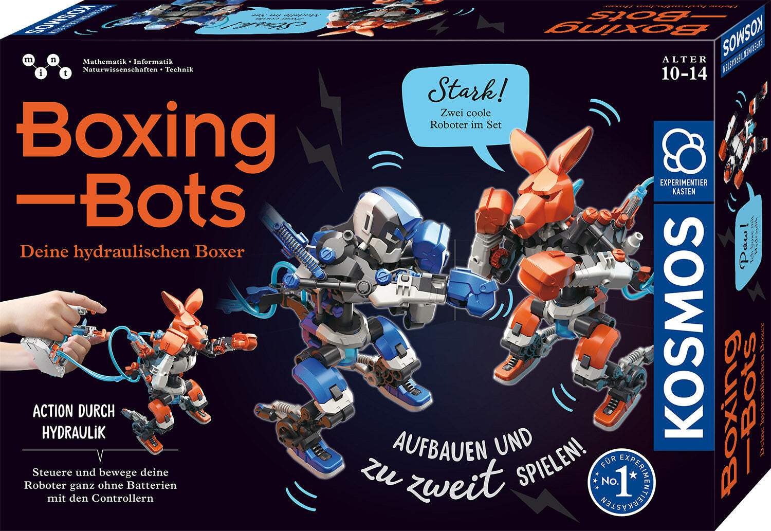 Kosmos Experimentier-Bausatz – Boxing Bots, Bausatz für 2 Roboter, Hydrauliksystem, ab 10 Jahren