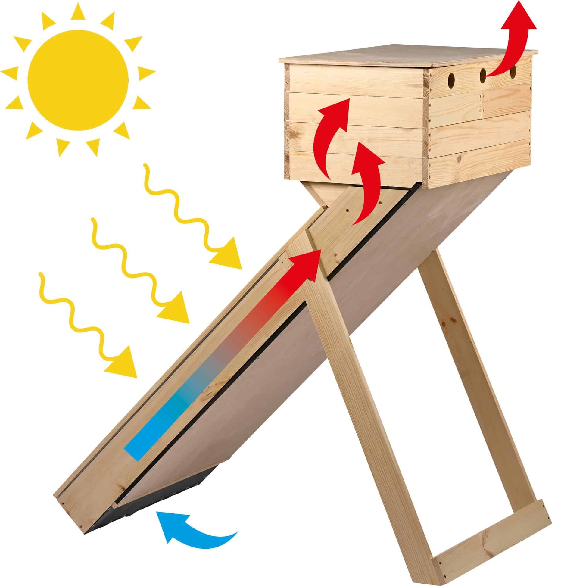 Dobar Solar-Trockner 29029FSCE – 102,5 cm × 52,5 cm × 98 cm, Kiefernholz – braun