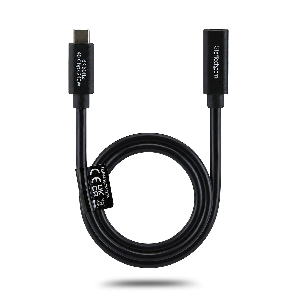 StarTech.com USB-C Verlängerungskabel (Stecker auf Buchse) – USB4 40 Gbit/s – 0,6 m – PD 240 W – 8K/60 – TPE