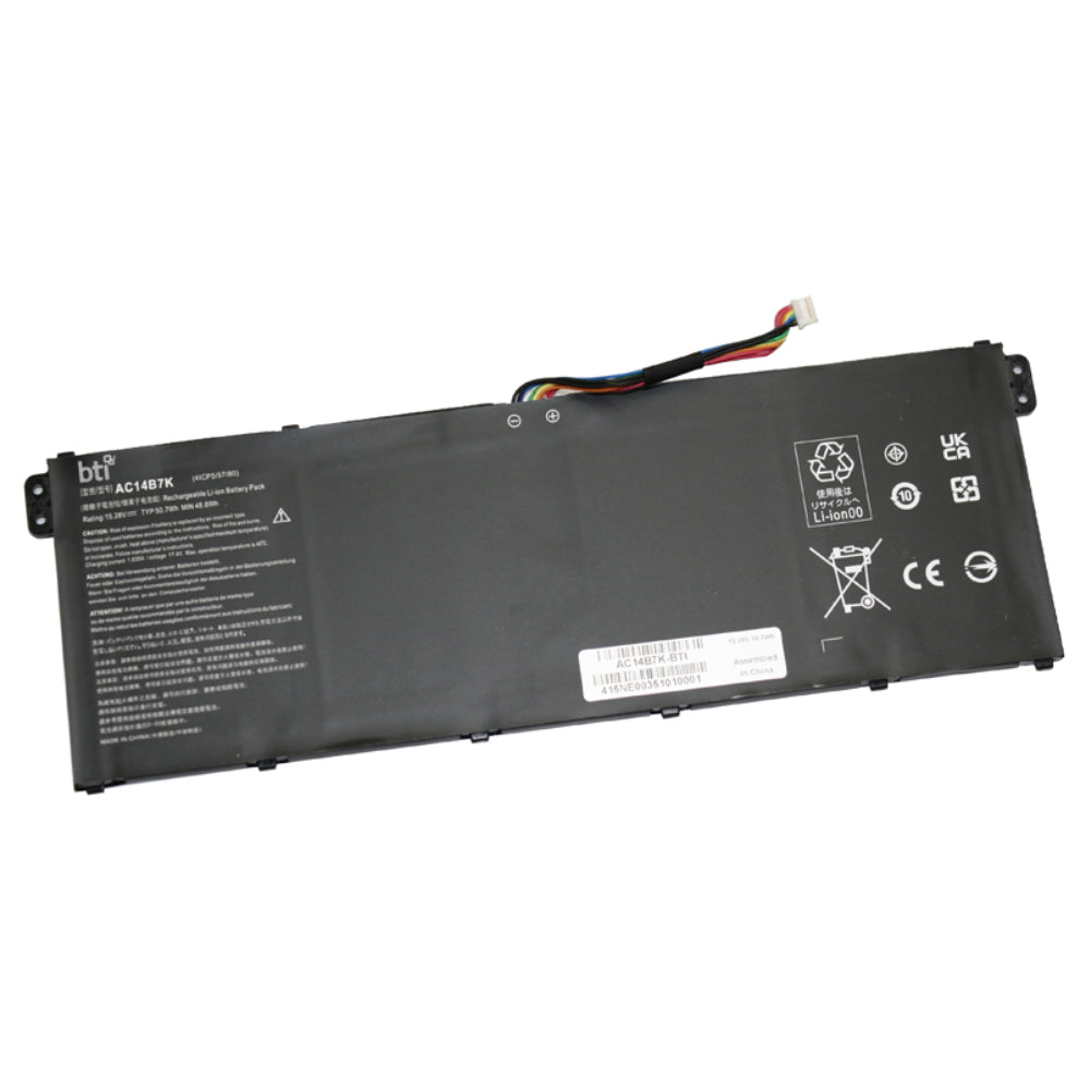 BTI Notebook-Akku – für Acer-Notebooks – 50,7 Wh, 15,25 V (4 Zellen) – Schwarz