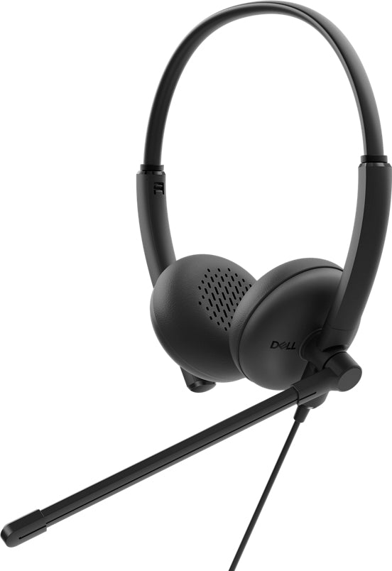 DELL WH125 – Duo Headset (On-Ear) – USB-A, mit Boom-Mikrofon, Stummschaltung – Schwarz – für PC/Mac, Teams-kompatibel