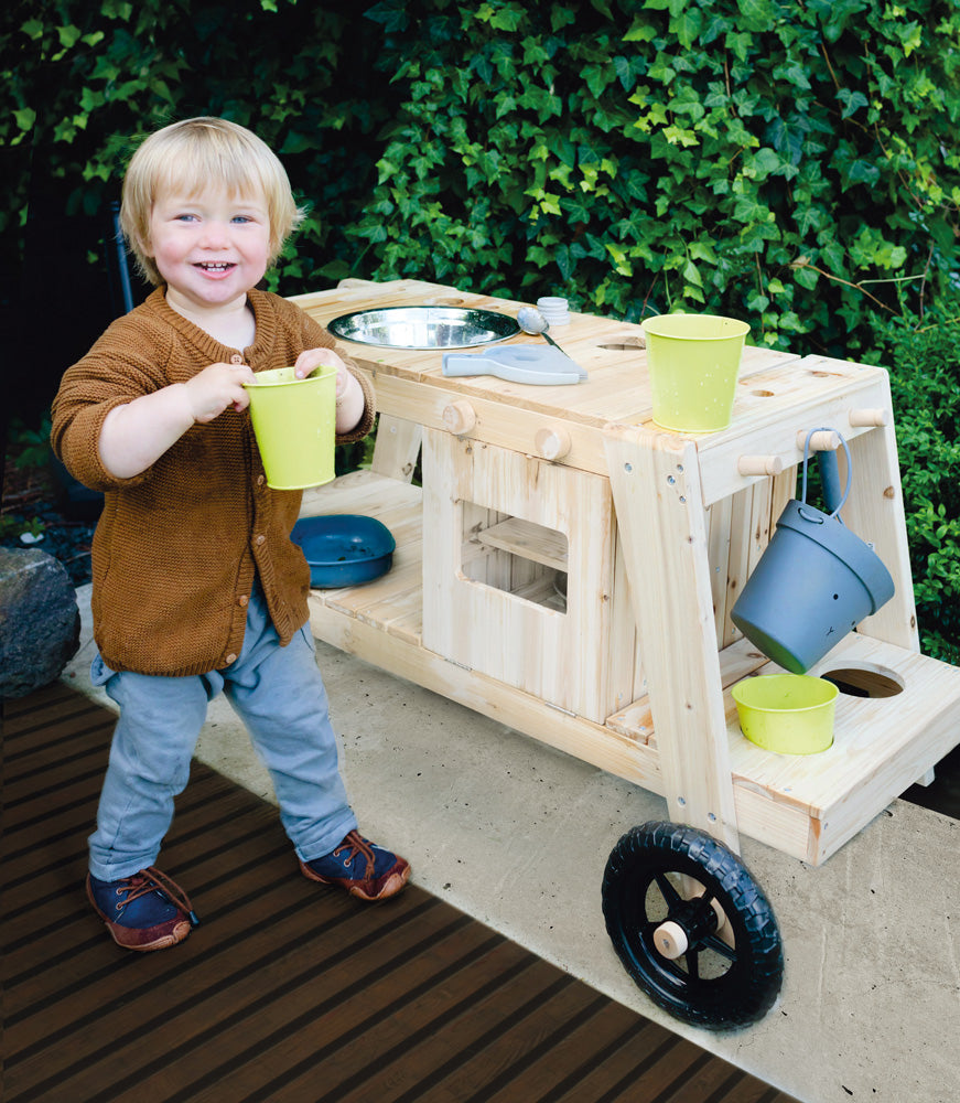 Small foot Matschküche – 104,0 × 54,0 × 59,0 cm – ab 3 J. – Metall, Kunststoff, Gummi, Holz