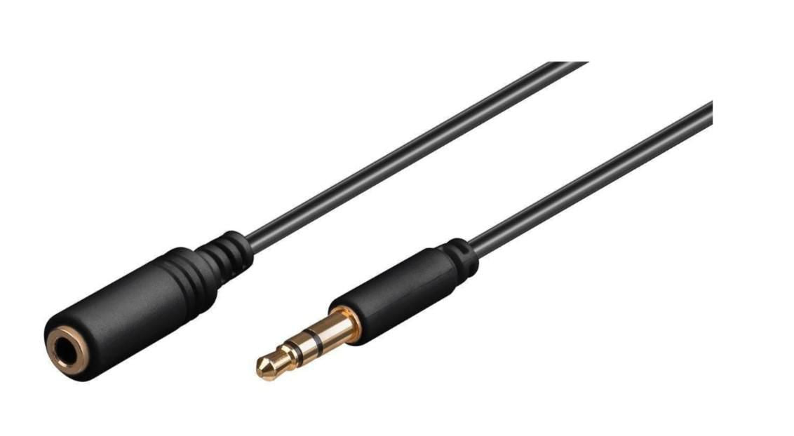 Microconnect 3,5-mm-Klinken-Verlängerung – Stecker zu Buchse – 5 m, vergoldeter Stecker