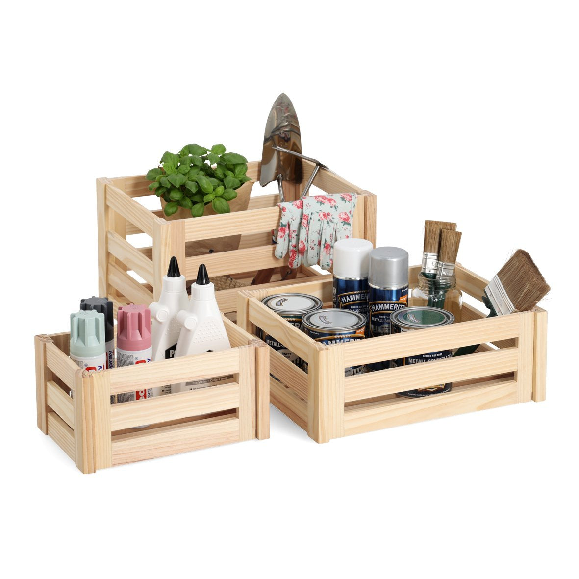 Zeller Present 13362 Aufbewahrungsbox ohne Deckel – Kiefernholz – Braun – 300 × 240 × 400 mm