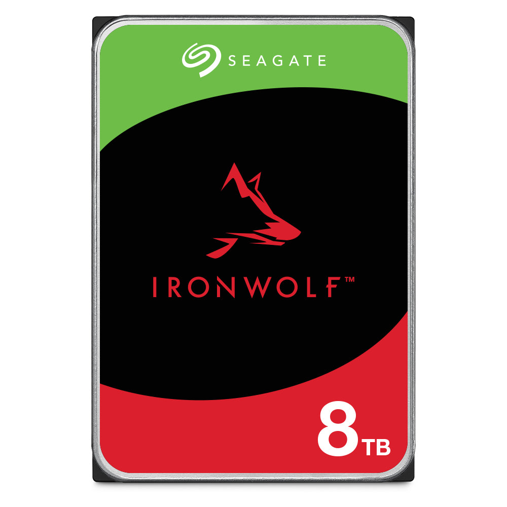Seagate IronWolf ST8000VN002 – 8 TB, 3,5" HDD, 5400 U/min, 256 MB Cache, SATA III, für NAS