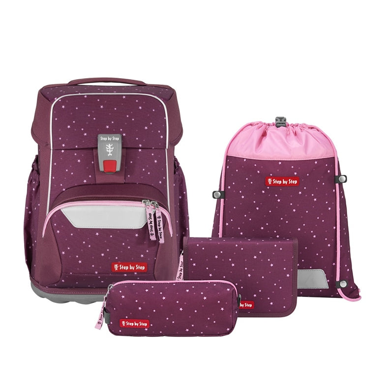 Step by Step Basis Schulrucksack-Set – 4-teilig – Berry Stars