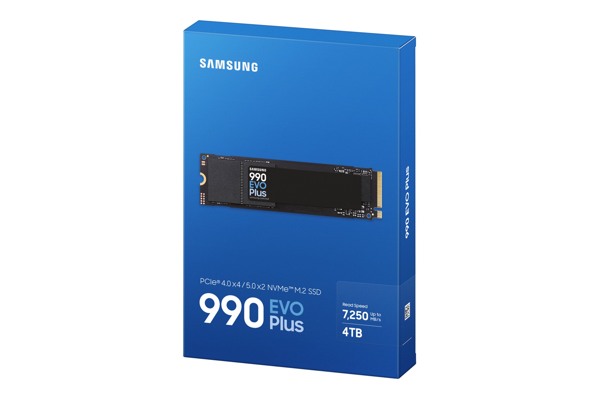 Samsung 990 EVO Plus – 4 TB M.2 2280 (22×80 mm), NVMe PCIe 4.0, 7150 MB/s Lesen, 6300 MB/s Schreiben